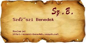 Szászi Benedek névjegykártya